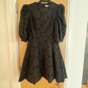 NWT Rachel Parcell Puff Sleeve Eyelet Fit & Flare Dress Size Small